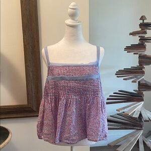 🌸 Floral Smocked Babydoll Tank Top J Crew